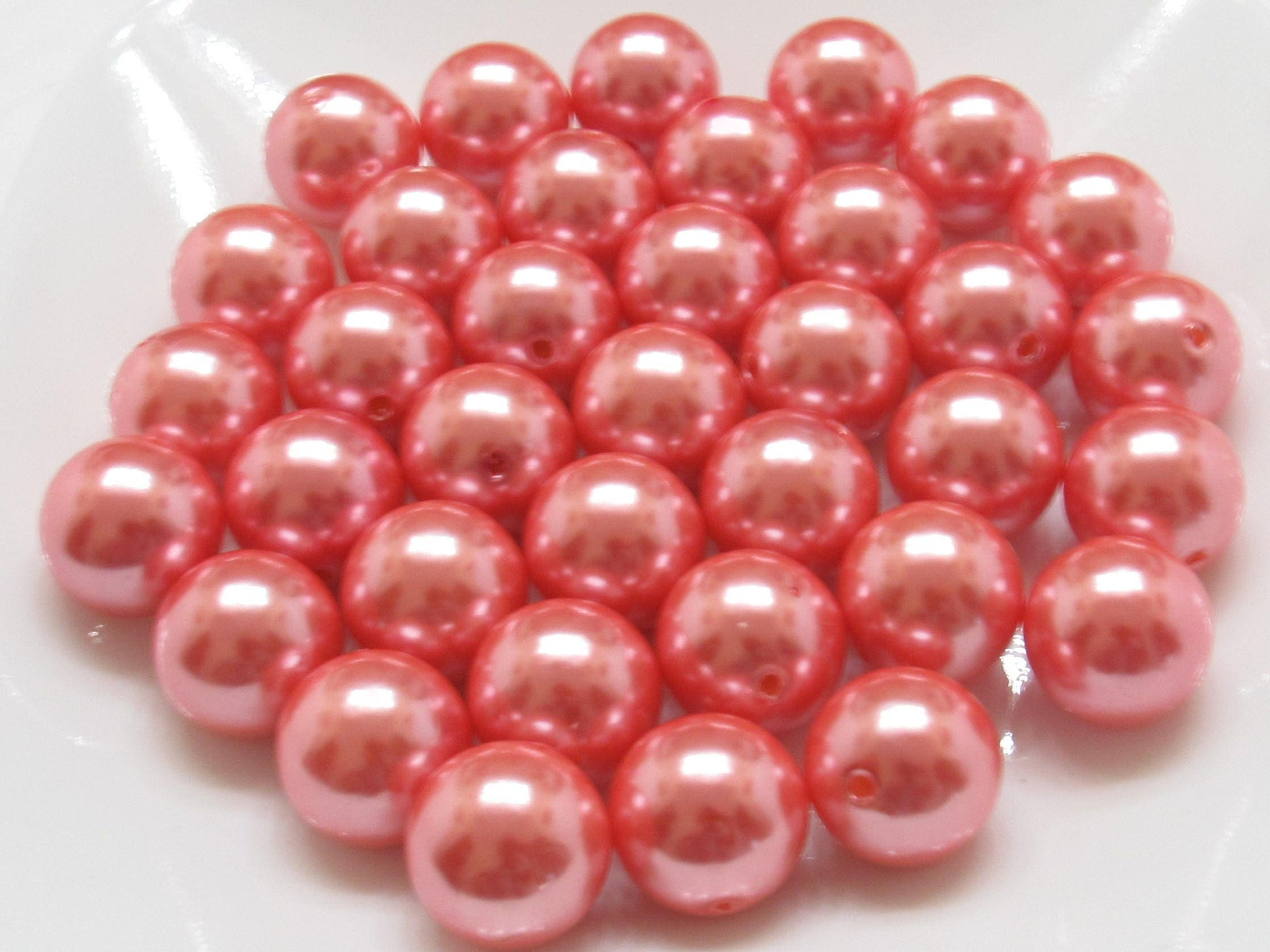 20mm Salmon Gumball Pearls, Chunky Bubblegum Beads, Solid Round Acrylic Pearl Beads, Chunky Pearl Beads, Chunky Necklace Supply Beads