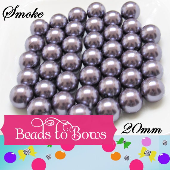 22mm Smoke Bubblegum Pearl Beads, Chunky Gumball Beads, Bubblegum Beads, Chunky Beads, Faux Pearl Beads, Gumball Pearl Beads, Supply Beads