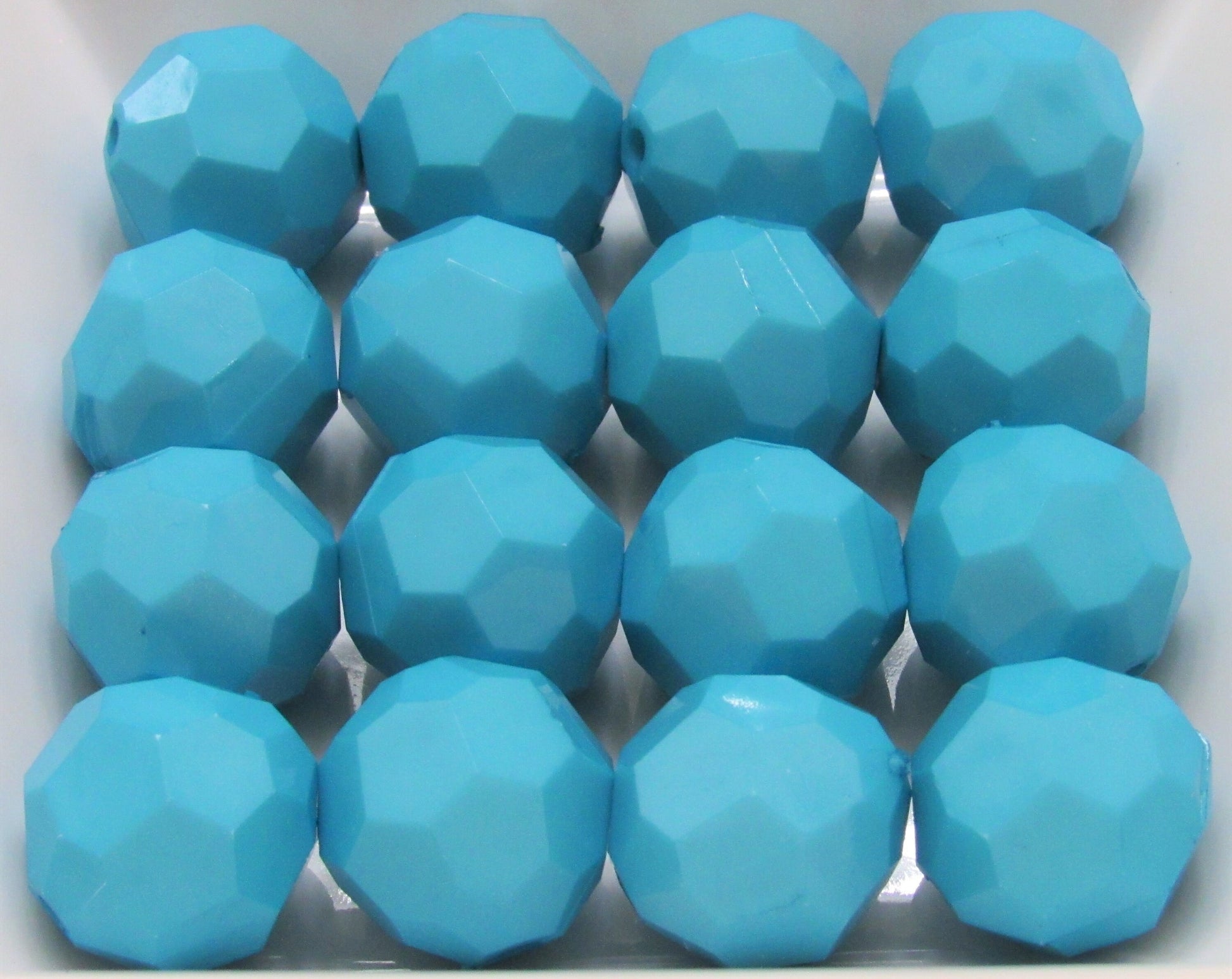 20mm Solid Turquoise Faceted Beads, 10ct Bubblegum Beads, Gumball Beads, Acrylic Bead, Bubblegum Bead, Solid Round Bead Chunky Necklace Bead