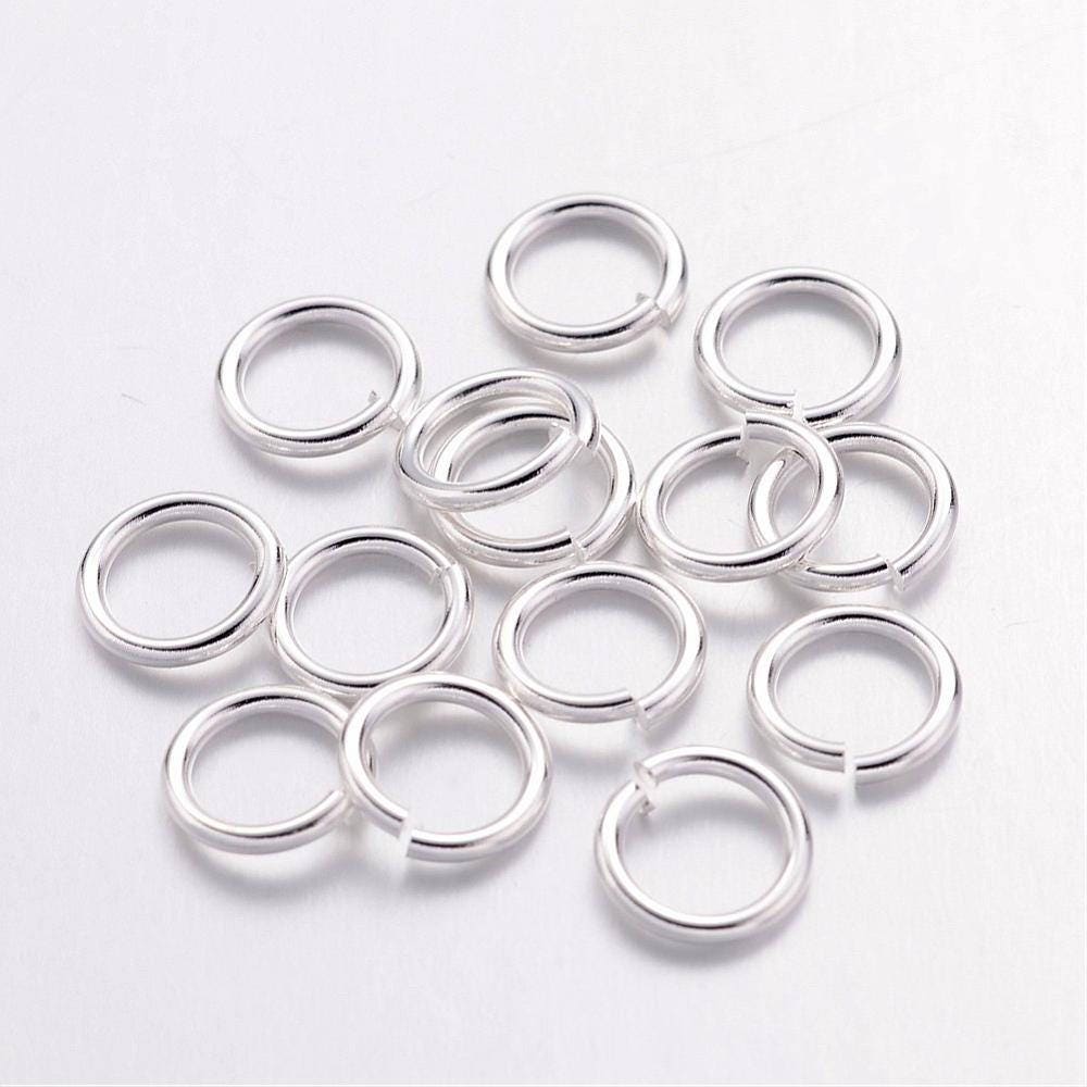 7mm Jump Rings, 100 Closed Unsoldered, Silver Colored 7mm Jump Rings, Jewelry Supply,  Findings, Silver Jump Rings, Beading Supply, Finding