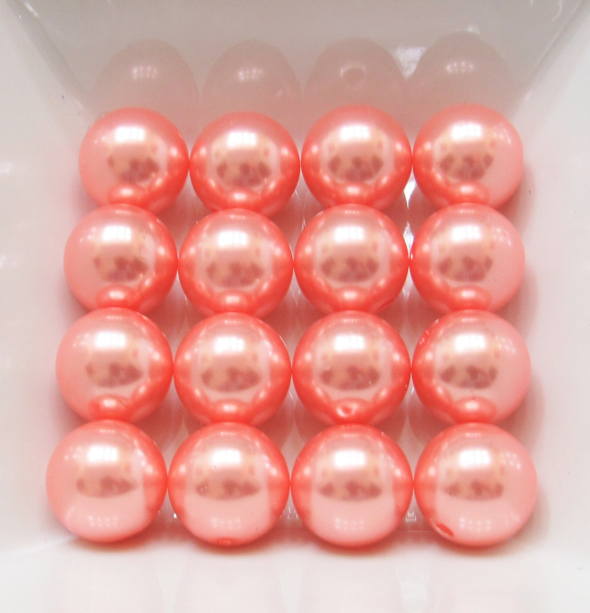20mm Neon Peachy Pink Pearls, Bubblegum Pearls, Gumball Pearls, Round Acrylic Pearls, Chunky Necklace Bead Supply,
