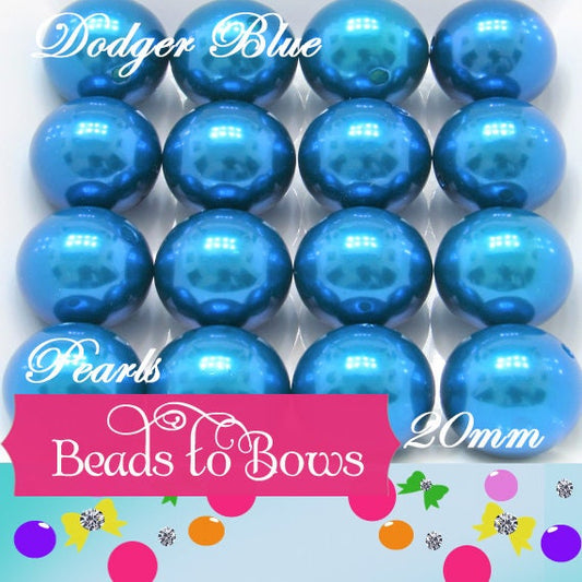 20mm Dodger Blue Bubblegum Pearl Beads, Chunky Gumball Beads, Acrylic  Pearl Beads, Gumball Pearl Beads, Chunky Bead Supply