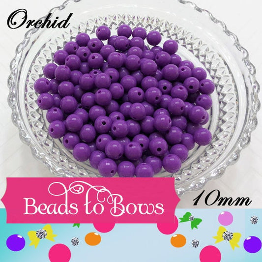 10mm Orchid Bubblegum Beads, Round Bubblegum Beads, Chunky Acrylic Beads, Gum Ball Beads, Fairy Kei Beads, Chunky Necklace Supply Beads