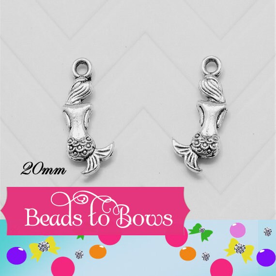 20mm Mermaid Charm, Bracelet Charm, Pendant, Scrapbook Finding, Phone Cases Deco, Purse Charm, Antique Silver Mermaid, Card Making Supply