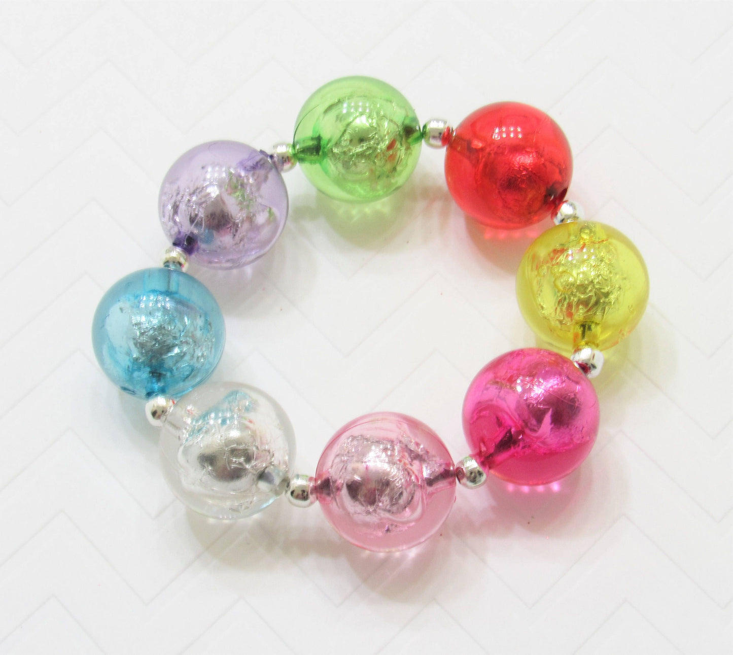 20mm Foil Beads, Bubblegum Bead In A Bead, Chunky Foil Bead is a Bead, Chunky Bubblegum Necklace Bead Supply, Assorted Colors You Choose