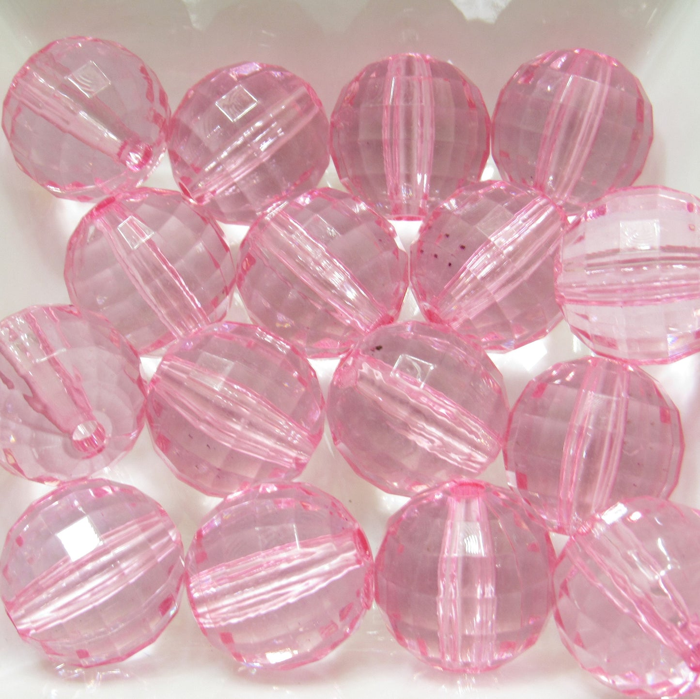 NEW 22mm Light Pink Faceted Beads, Bubblegum Bead, Multifaceted Chunky Bead, Chunky Bubblegum Necklace Bead Supply, Jewelry Supply,