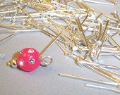 100 Silver Headpins, .75 inch Head Pins, Silver Colored Iron Headpins,  Jewelry Maker's Staple, Three Quarter Inch Head PinsFindings