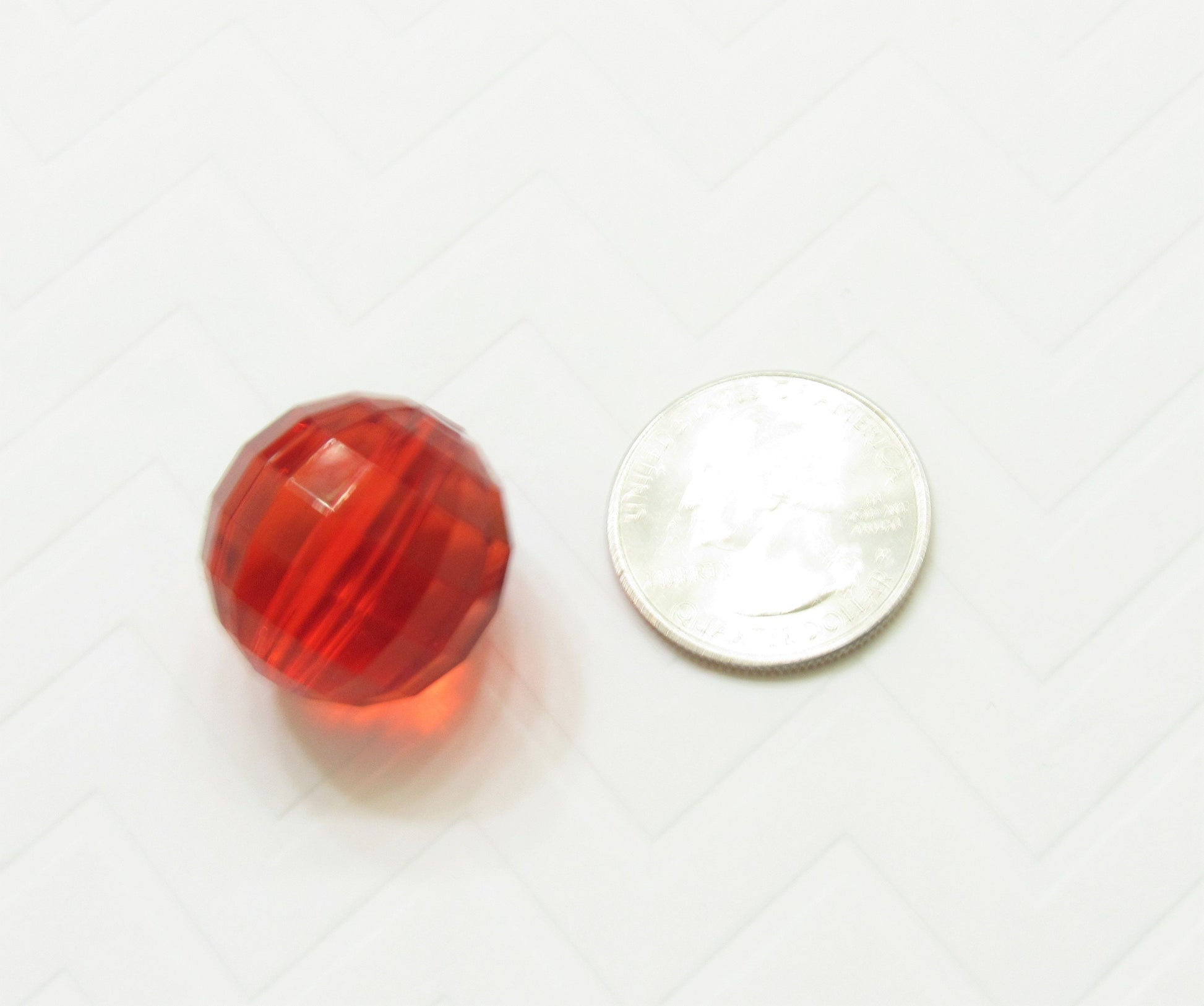 NEW 22mm Red Faceted Beads, Bubblegum Bead, Multifaceted Chunky Bead, Chunky Bubblegum Necklace Bead Supply, Jewelry Supply,