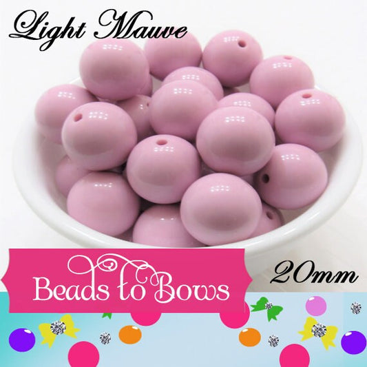 20mm Light Mauve Bubblegum Beads, Acrylic beads, Round Gumball Beads, Chunky Bubblegum Beads, Bubblegum Necklace Supply,  Beading Supply