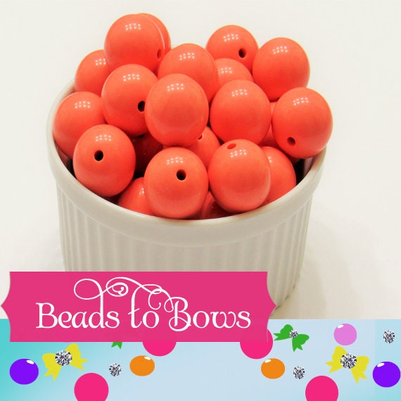 20mm Orange Bubblegum Beads, Chunky Bubblegum Bead,  Chunky Necklace Supply Bead, Gum Ball Bead, Acrylic Bead, Orange Beads