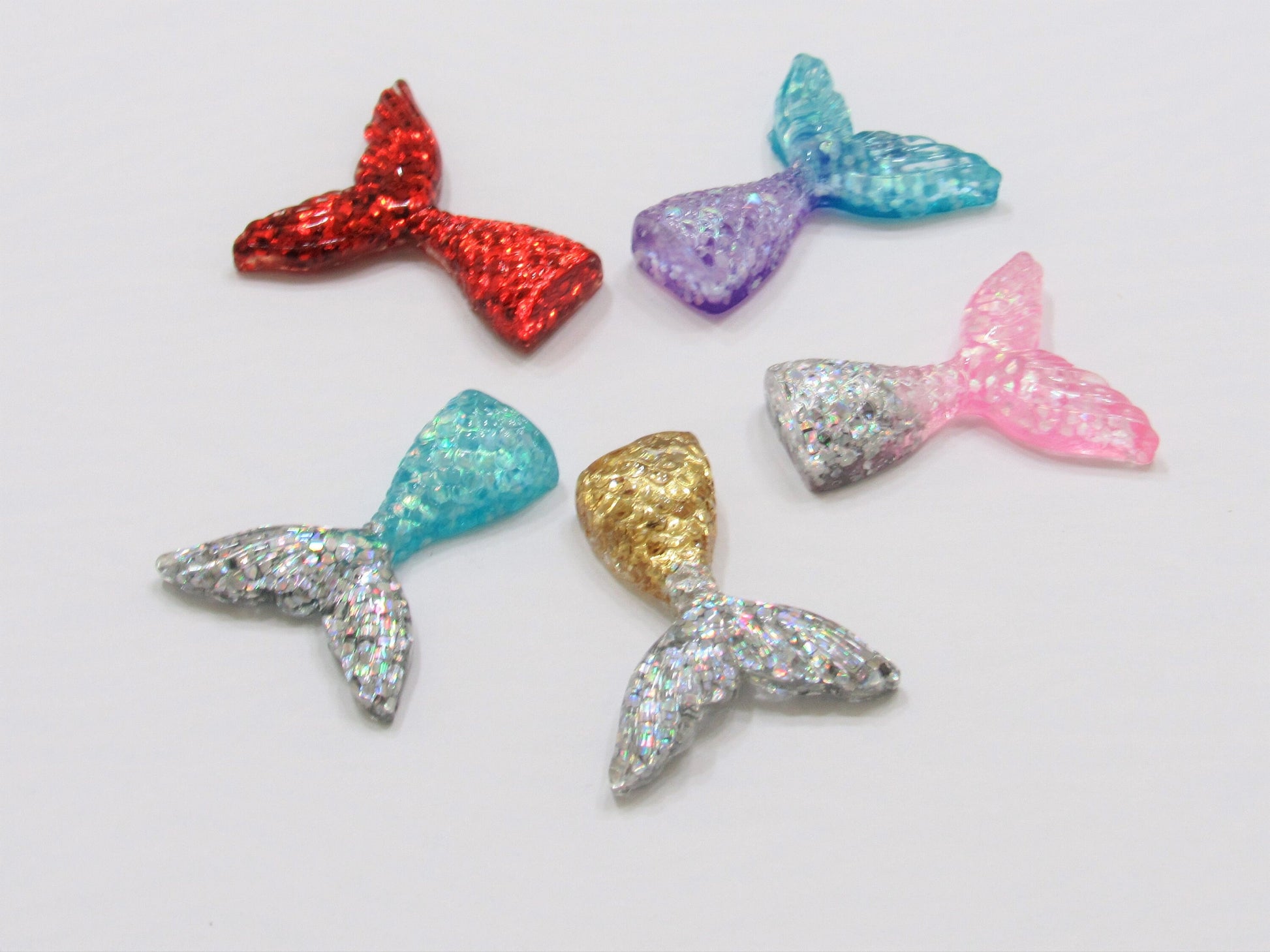 3 Ct  1.29  Glitter Mermaid Cabochons, Pendant, Scrapbook Finding, Phone Cases Deco, Purse Charm, Card Making Supply