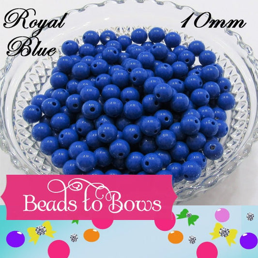 10mm Royal Blue Bubblegum Beads, Round Bubblegum Beads, Chunky Acrylic Beads, Gumball Beads, Fairy Kei Beads, Chunky Necklace Supply Beads