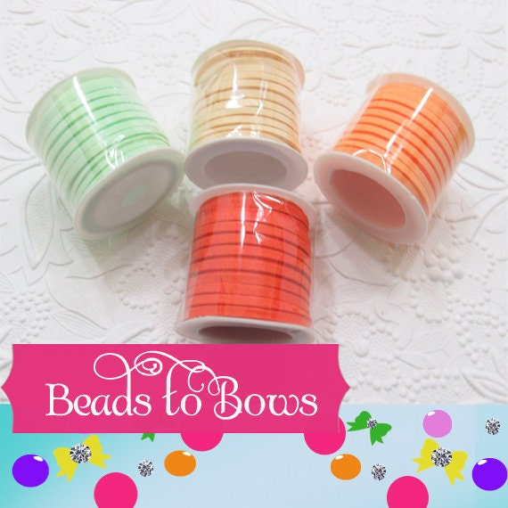 5M Roll Faux Pastel Green, Orange, Lt Orange, Melon Suede Cord, 3 X 1.5mm Jewelry Making Cord, Suede Lacing, Bracelet String, 5M = 16 Feet