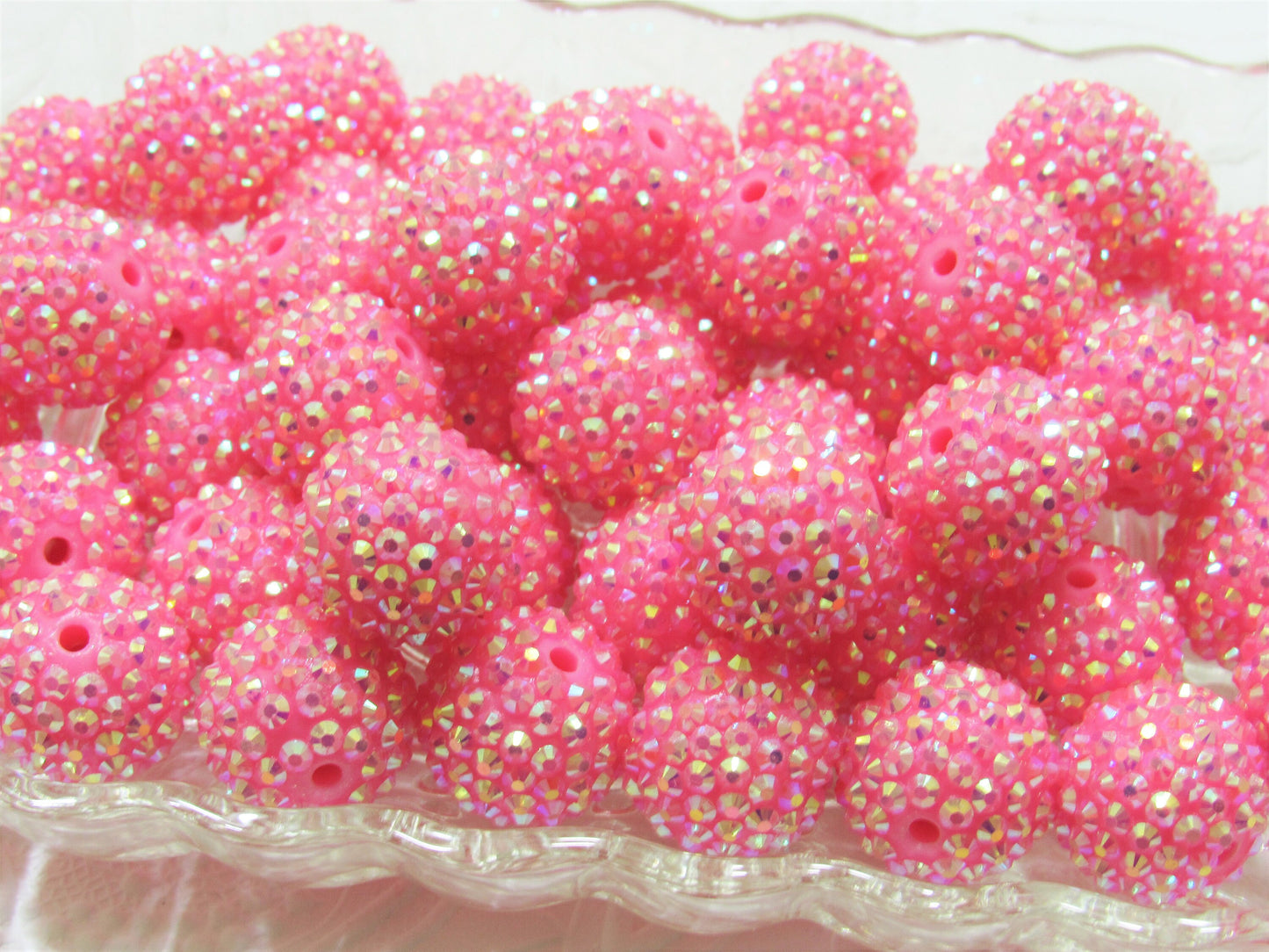 Sale 20mm Hot Pink Rhinestone Bubblegum Beads, Chunky Bubblegum Bead,  Pink Rhinestone Bead Pink, Gum Ball Bead Bubblegum Necklace Bead