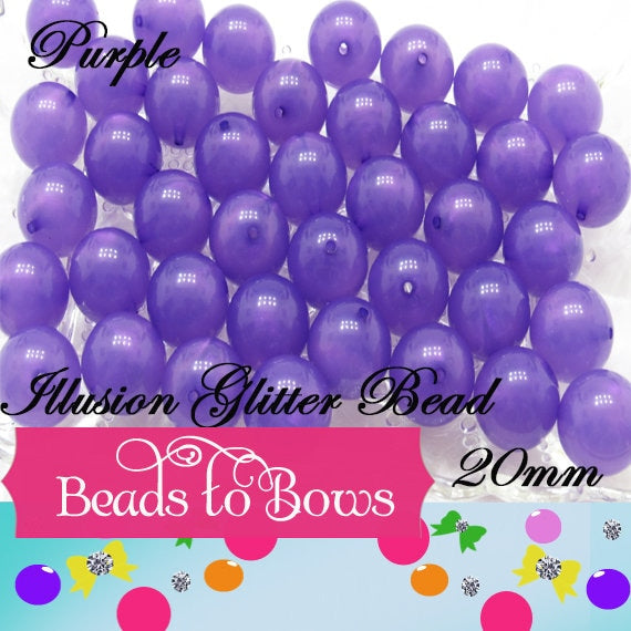 20mm Purple Allusion Glitter Bubblegum Beads, Chunky Beads, Bubblegum Glitter Beads, Chunky Beads,  Chunky Bead Supply, Glitter Bead