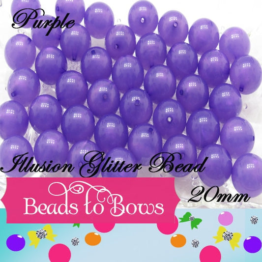 20mm Purple Allusion Glitter Bubblegum Beads, Chunky Beads, Bubblegum Glitter Beads, Chunky Beads,  Chunky Bead Supply, Glitter Bead