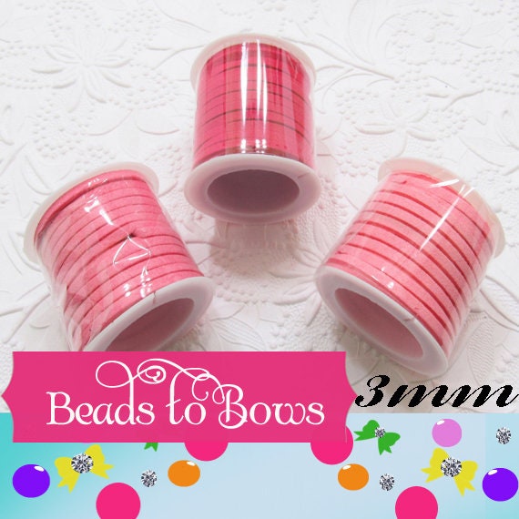 5M Roll Faux Fuchsia, Pink Suede Cord, 3 X 1.5mm Jewelry Making Cord, Suede Lacing, Bracelet String, 5M = 16 Feet