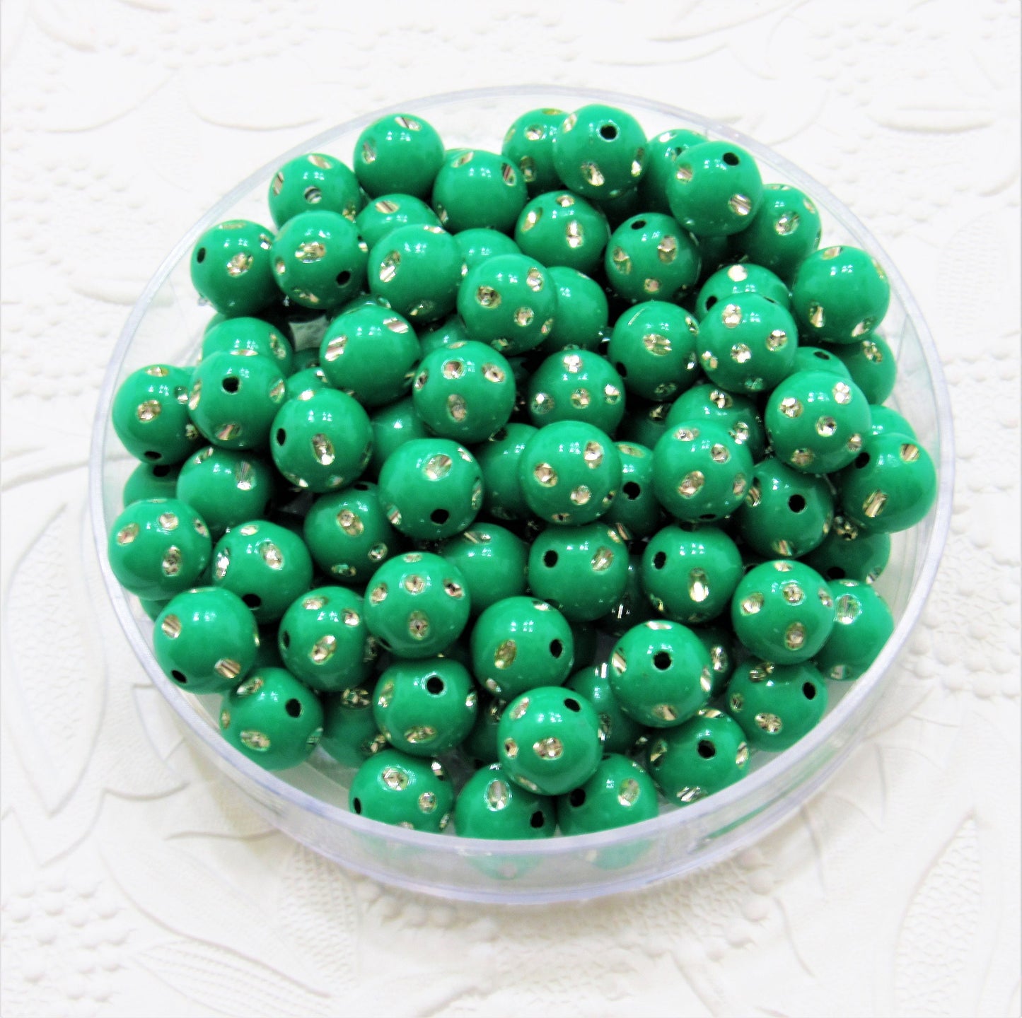 10mm  Green Bubblegum Rhinestone Beads, Bubblegum Beads, Chunky Bling Beads, Gumball Beads Chunky Necklace Beads, Faux Rhinestone