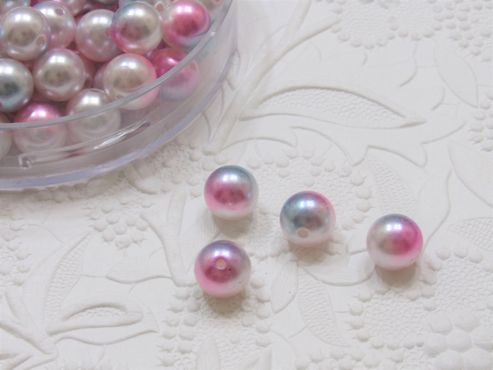 12mm Mermaid 50 Ct Bubblegum Pearls, Magic Pearls, Ombre Pearls, Gumball Pearls, Bubblegum Necklace Supply Bead, Jewelry Supply,  Supply
