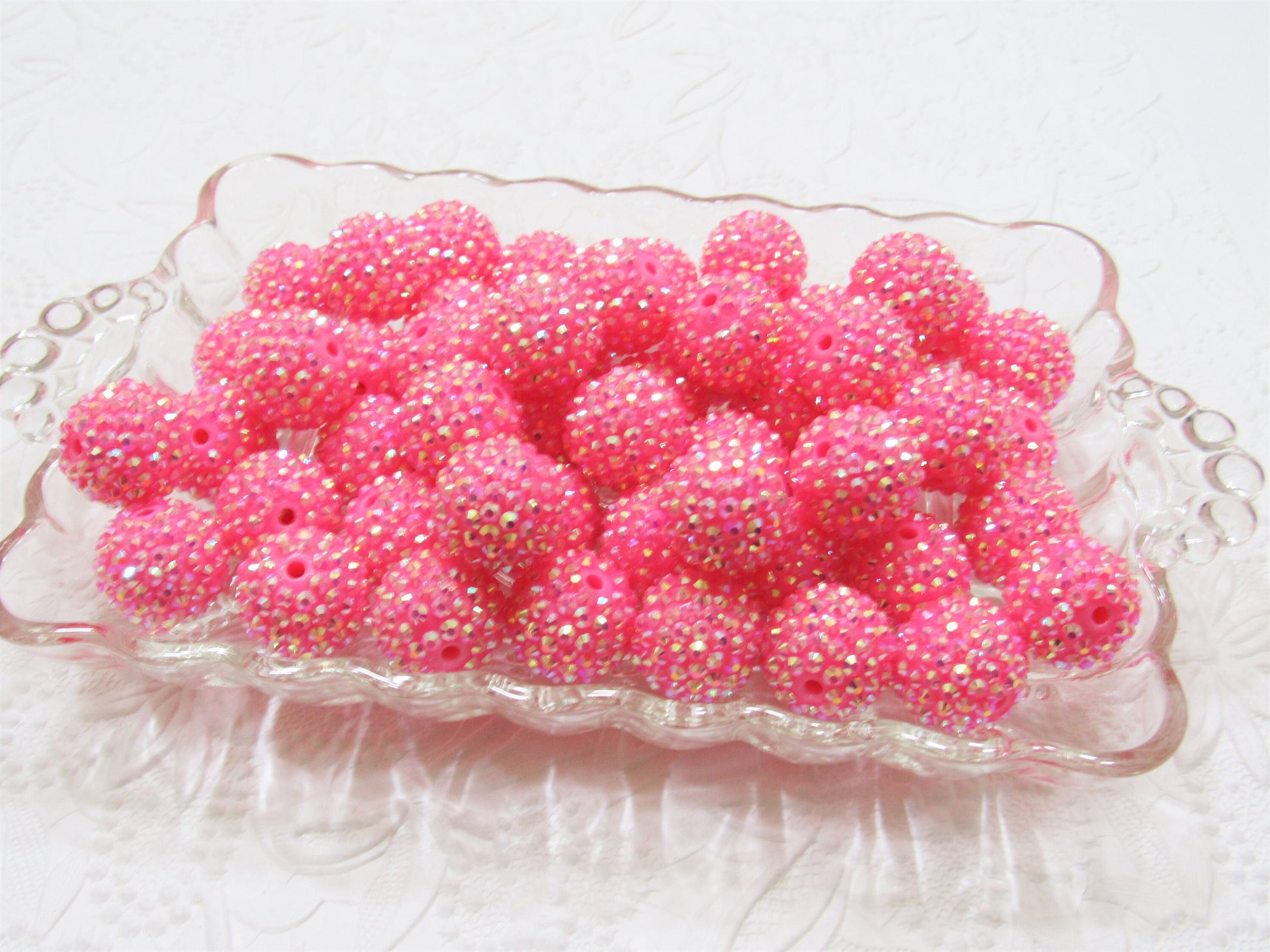 Sale 20mm Hot Pink Rhinestone Bubblegum Beads, Chunky Bubblegum Bead,  Pink Rhinestone Bead Pink, Gum Ball Bead Bubblegum Necklace Bead