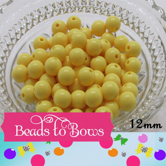 12mm Yellow Bubblegum Beads, Chunky Bubblegum Beads, Chunky Necklace Supply Bead, Gumball Beads, Bubblegum Beads, DIY Bead Supply