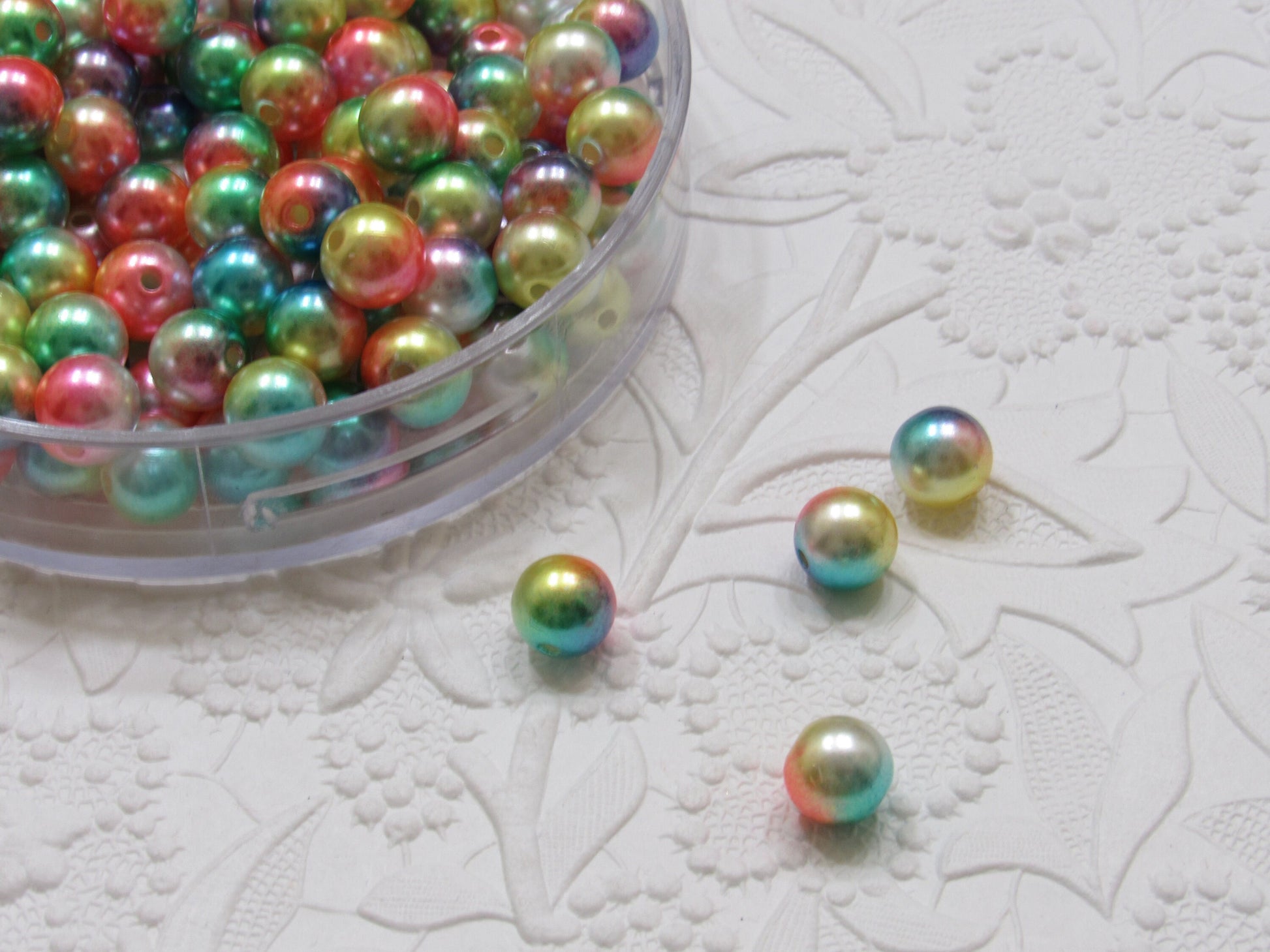 10mm Mermaid Bubblegum Pearls, Ombre Acrylic Pearls, Gumball Pearls, Bubblegum Necklace Supply Bead, Jewelry Supply,  Supply
