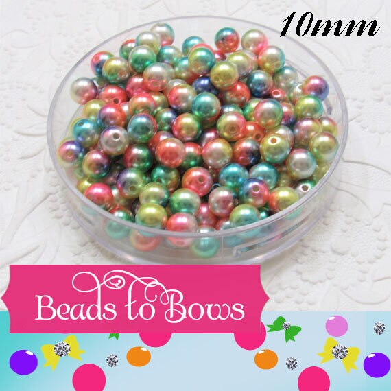 10mm Mermaid Bubblegum Pearls, Ombre Acrylic Pearls, Gumball Pearls, Bubblegum Necklace Supply Bead, Jewelry Supply,  Supply