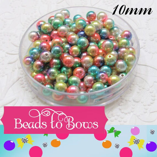 10mm Mermaid Bubblegum Pearls, Ombre Acrylic Pearls, Gumball Pearls, Bubblegum Necklace Supply Bead, Jewelry Supply,  Supply