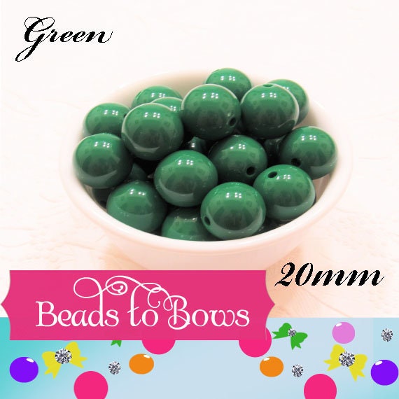 Chunky 20mm Green Bubblegum Bead, Acrylic Gumball Beads, Chunky Bubblegum Necklace Supply, DIY Bead Supply, Chunky Necklace, Bead Supply