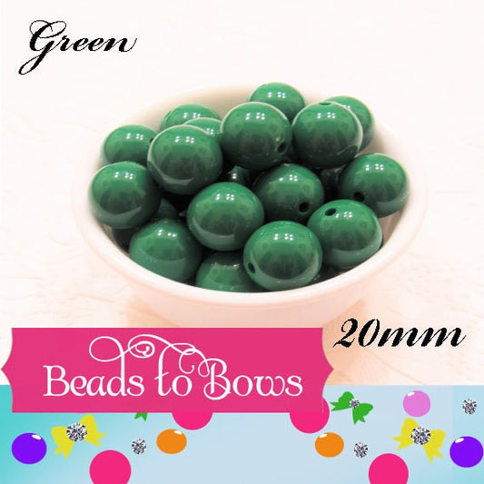 Chunky 20mm Green Bubblegum Bead, Acrylic Gumball Beads, Chunky Bubblegum Necklace Supply, DIY Bead Supply, Chunky Necklace, Bead Supply