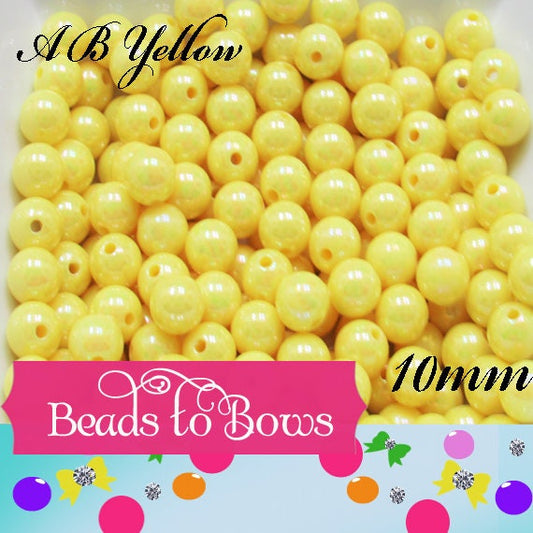 NEW 10mm A B Yellow Bubblegum Beads, Chunky Bubblegum Bead, Gumball Bead, Acrylic Beads, Fairy Kawaii Bead Chunky Bubblegum Bead Chunky Bead