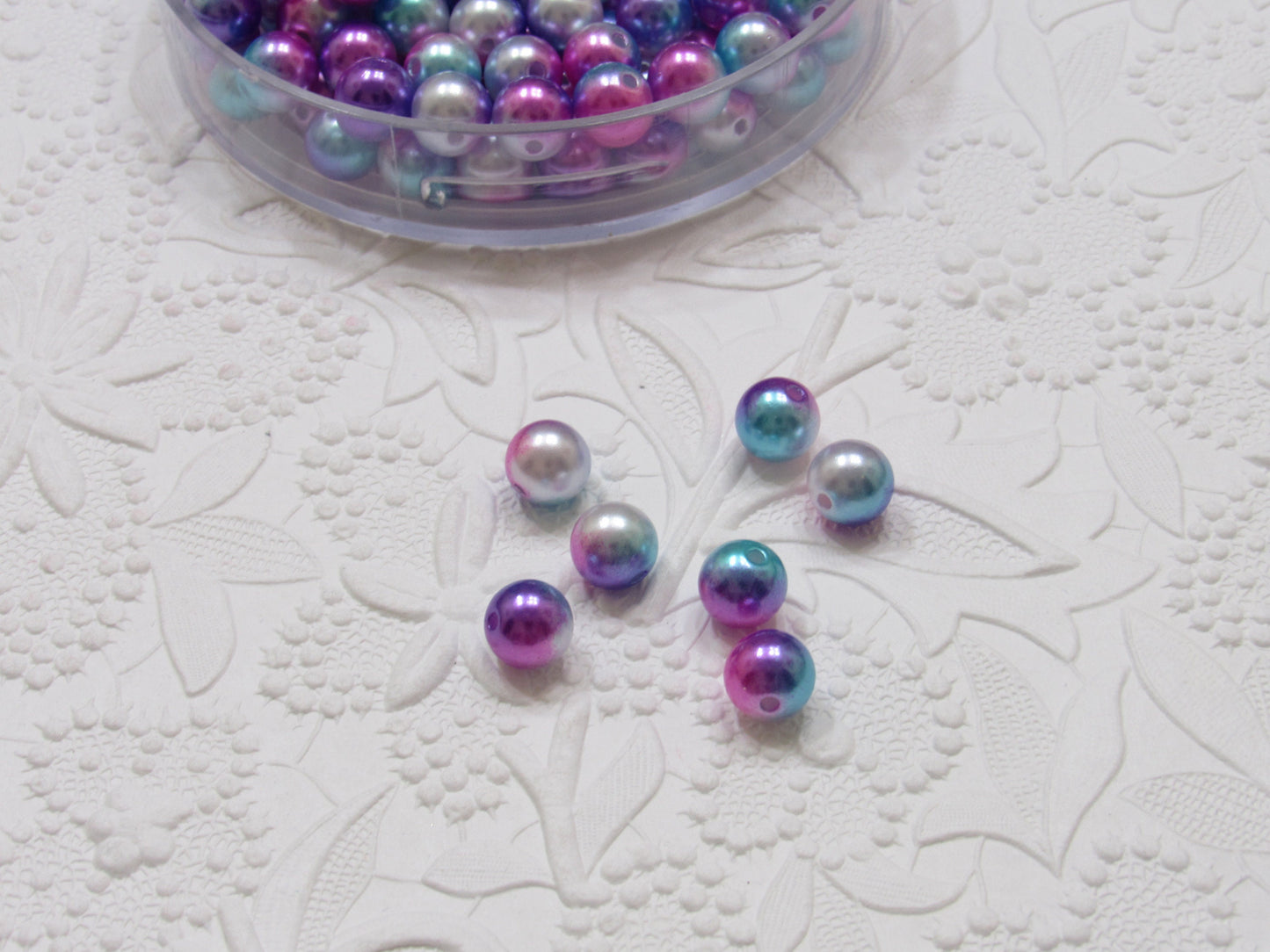 10mm Mermaid Bubblegum Pearls, Ombre  Acrylic Pearls, Gumball Pearls, Bubblegum Necklace Supply Bead, Jewelry Supply,  Supply