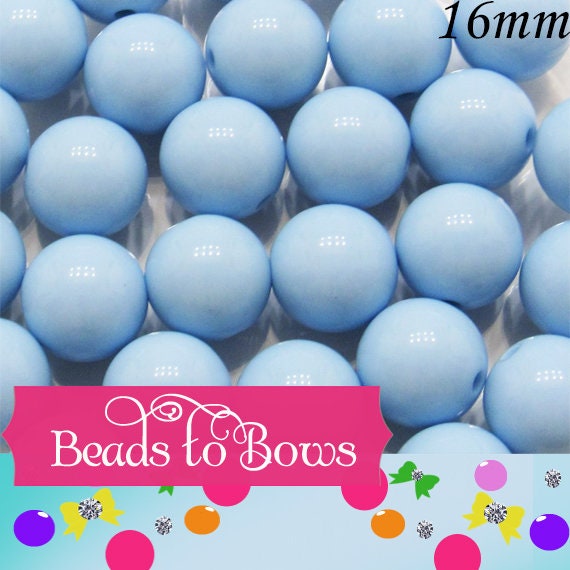 10ct. 16mm Light Blue Bubblegum beads, Chunky Beads, Gum Ball Fairy Kei Beads, bubblegum beads,16mm bracelet, necklace beads