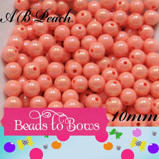 NEW 10mm A B Peach Bubblegum Beads, Chunky Bubblegum Bead, Gumball Beads, Acrylic Beads, Fairy Kawaii Bead Chunky Bubblegum Bead Chunky Bead