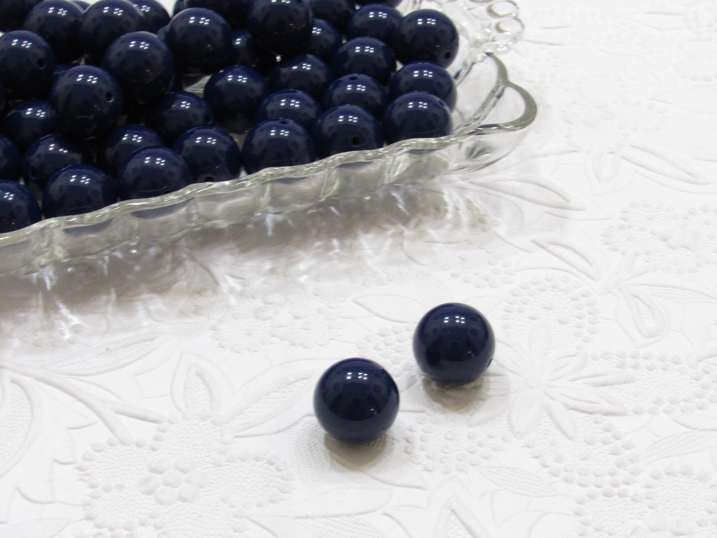 20mm Dark Blue Bubblegum Beads, Chunky Bubblegum Beads, Gumball Beads, Solid Acrylic Beads, Chunky Necklace Supply Bead