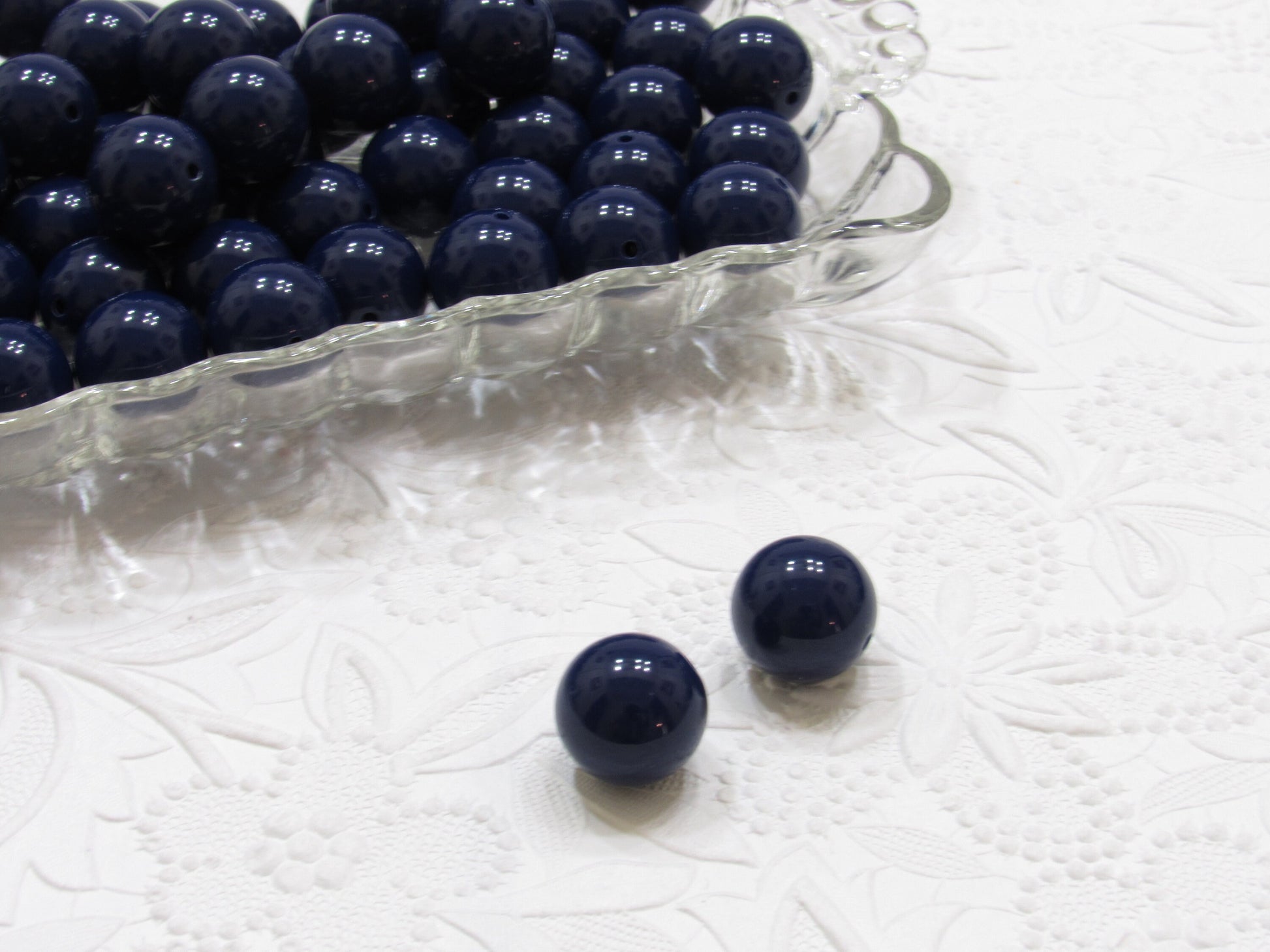 20mm Dark Blue Bubblegum Beads, Chunky Bubblegum Beads, Gumball Beads, Solid Acrylic Beads, Chunky Necklace Supply Bead