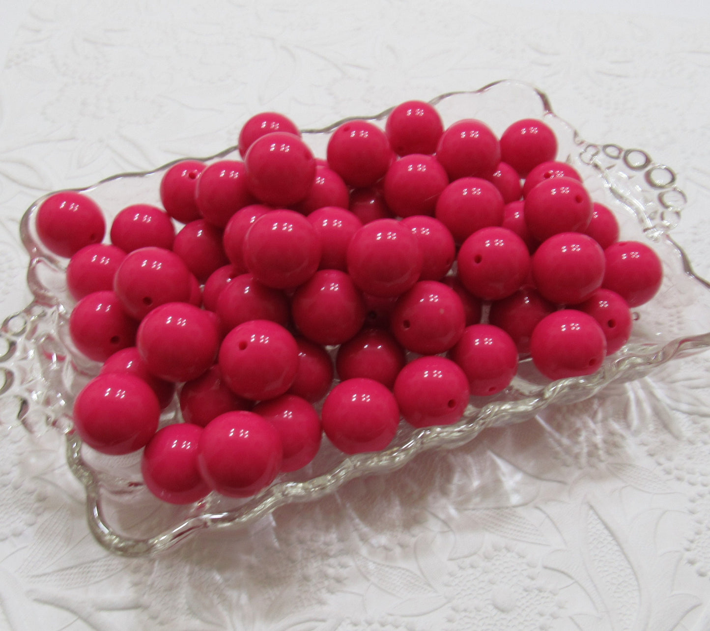 20mm Azalea Pink Bubblegum Beads, Acrylic beads, Round Gumball Beads, Chunky Bubblegum Beads, Bubblegum Necklace Supply,  Beading Supply