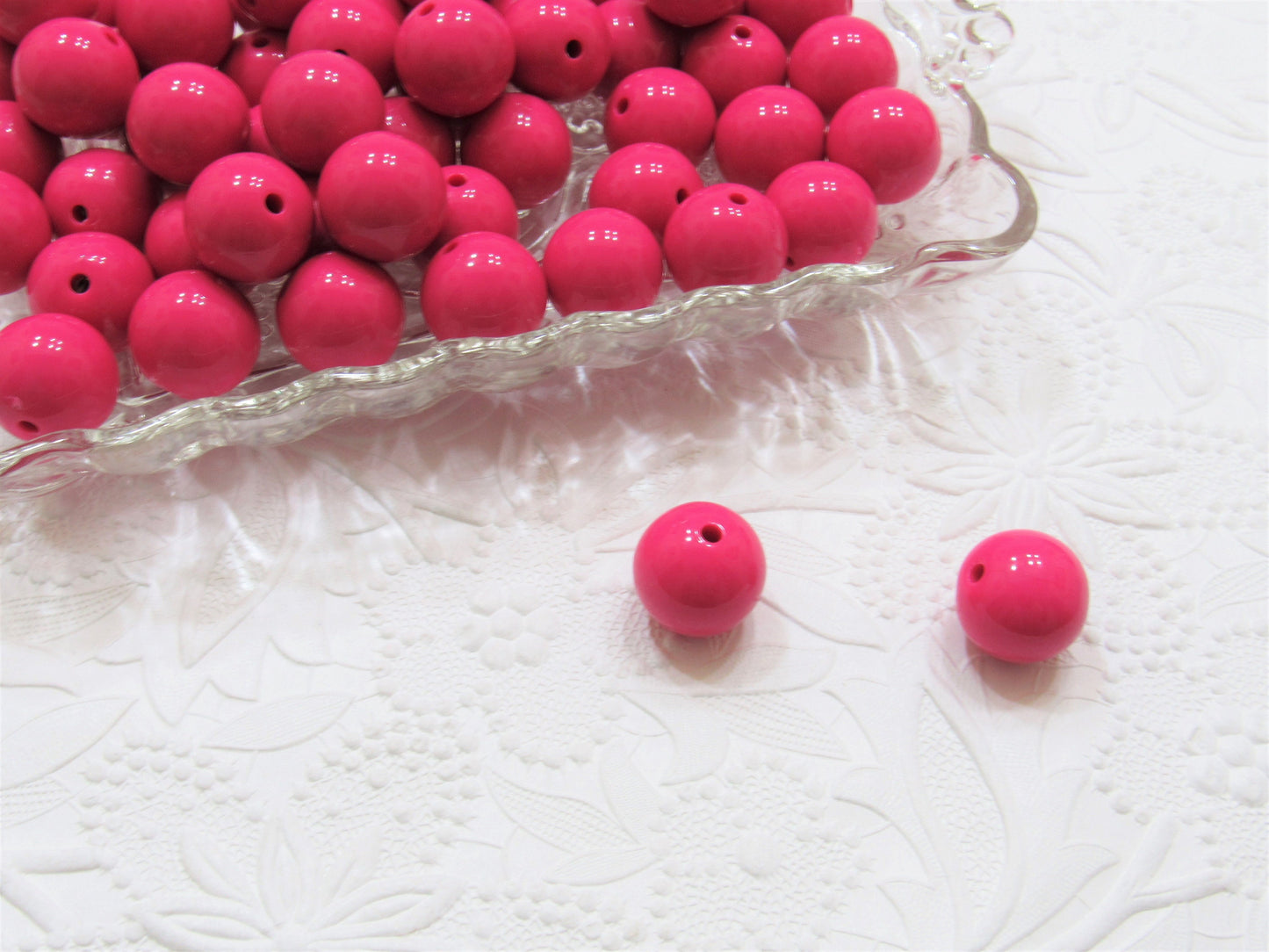 20mm Azalea Pink Bubblegum Beads, Acrylic beads, Round Gumball Beads, Chunky Bubblegum Beads, Bubblegum Necklace Supply,  Beading Supply