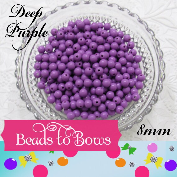 100ct 8mm Deep Purple Bubblegum Beads, Gumball Beads, Round Acrylic Beads, Acrylic Beads, Bubblegum Beads, Bubblegum Necklace Supply Beads