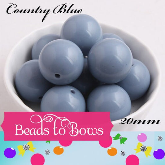 NEW 20mm County Blue Bubblegum beads, Acrylic Beads, Chunky Beads, Bead Supply, Chunky Bubblegum Beads,  Gumball Beads