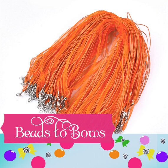 5 CT 1.99 Orange 17 in. Ribbon Organza Ribbon and Cord Necklaces, Bottlecap Supply, Pendant Necklace, Jewelry Supply, Organza Necklace