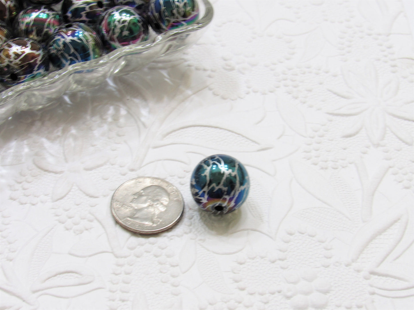 NEW 20mm Black And Silver AB Lightening Pearls,  Bubblegum Beads, Chunky Gumball Beads, Bubblegum Bead Supply, Chunky  Pearl Beads