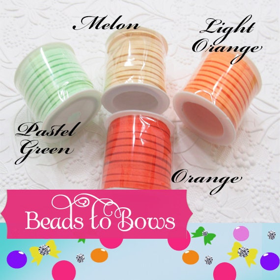 5M Roll Faux Pastel Green, Orange, Lt Orange, Melon Suede Cord, 3 X 1.5mm Jewelry Making Cord, Suede Lacing, Bracelet String, 5M = 16 Feet