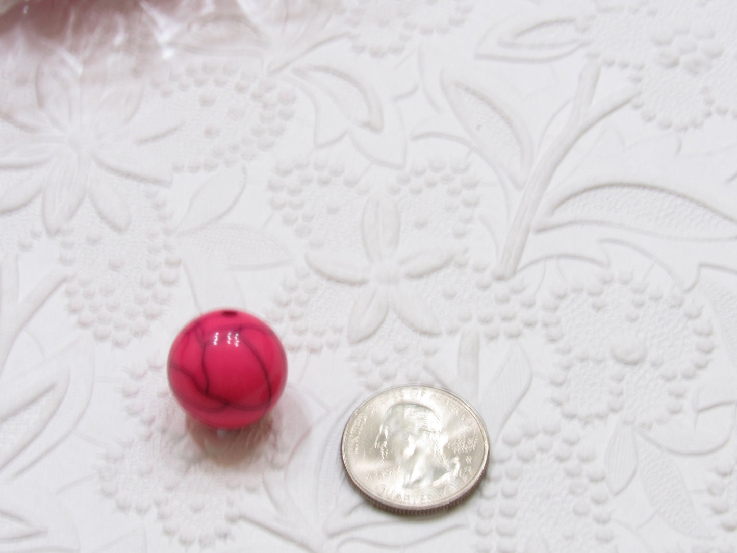 NEW 20mm Solid Hot Pink Crackle Beads,  Bubblegum Beads, Gumball  Beads, Bubble Gum Bead Supply