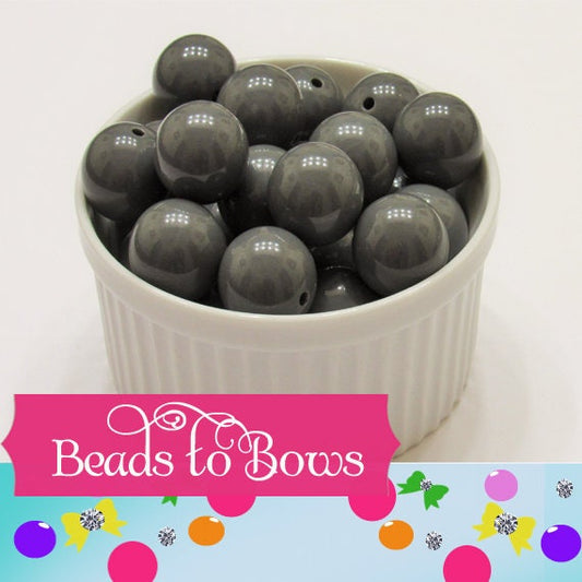 20mm Grey Chunky Bubblegum Beads, Acrylic Beads, Gumball Beads, Chunky Beads, Chunky Necklace Supply Beads,  Bubblegum Jewelry Supply