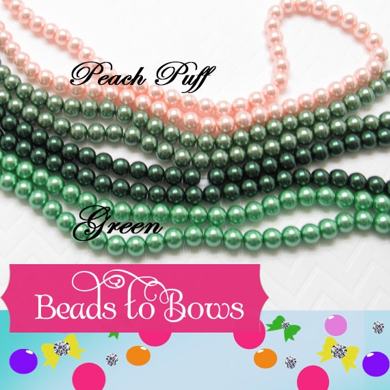 New 10mm Peach Puff, Olive Drab, Dark Green, Sea Green Bubblegum Pearls, Chunky Glass Pearls, Bubblegum Necklace Supply Bead, Jewelry Supply