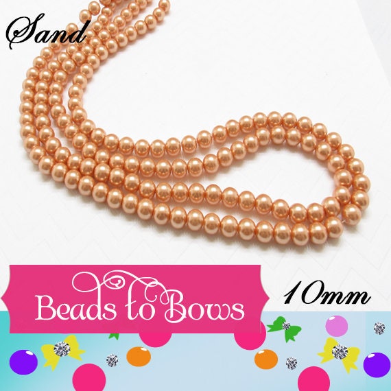 10mm Sand Bubblegum Pearls, Chunky Pearls, Glass Pearls, Gumball Pearls, Bubblegum Necklace Supply Bead, Jewelry Supply