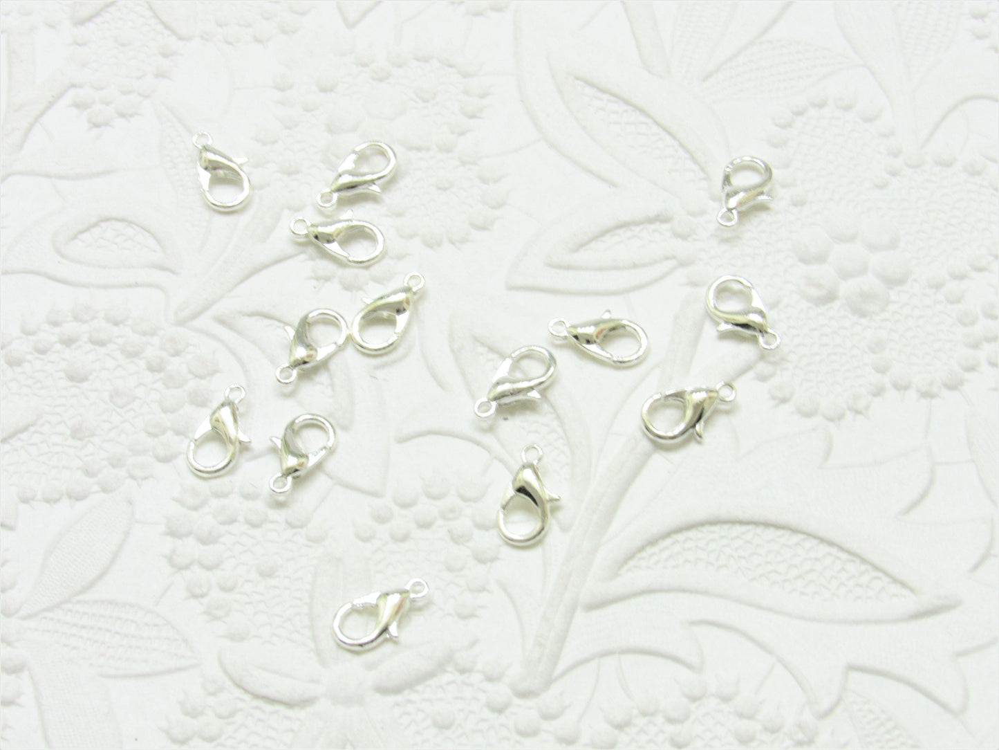 25 For 1.25 Silver Lobster Claw Clasps, Tibeten 6 x12mm Clasps, Silver Finding, DIY Jewelry Supply, Necklace Clasp