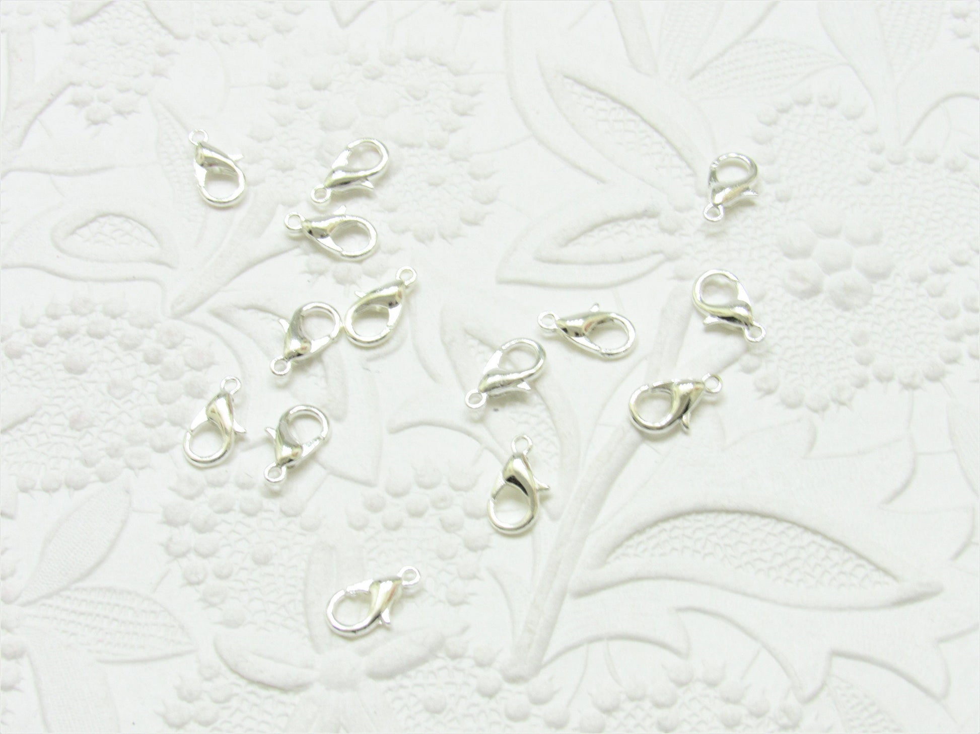 25 For 1.25 Silver Lobster Claw Clasps, Tibeten 6 x12mm Clasps, Silver Finding, DIY Jewelry Supply, Necklace Clasp