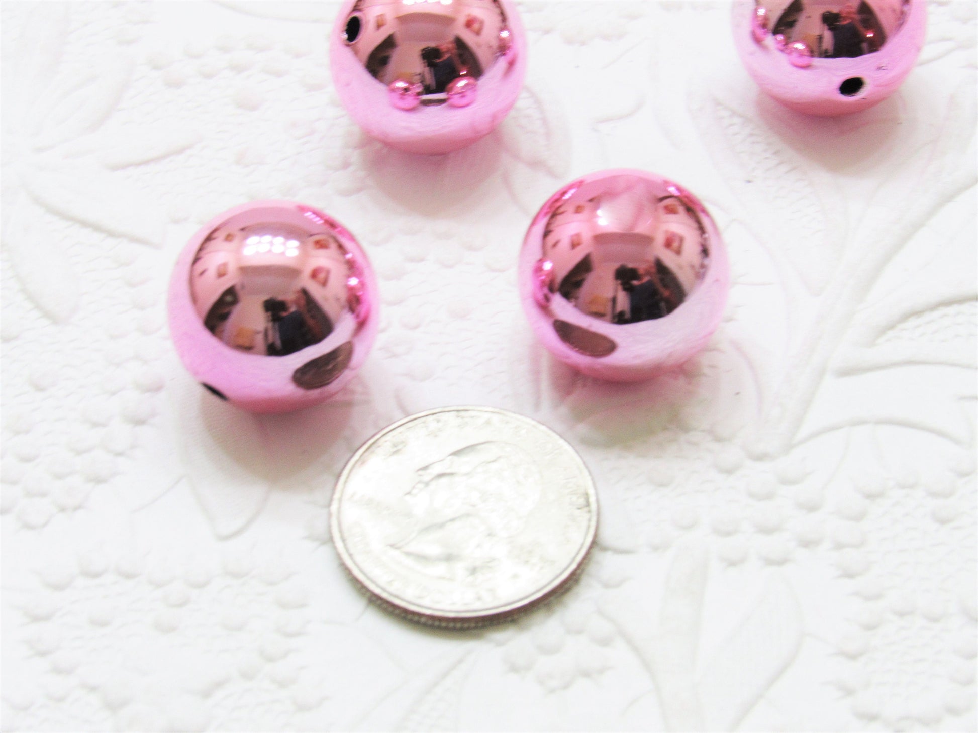 NEW U V Pink  20mm Bubblegum Bead, Chunky Gumball Beads, Chunky Bead Supply, Shiny UV Plating Bubblegum Bead, Gumball Bead, Bubblegum Bead